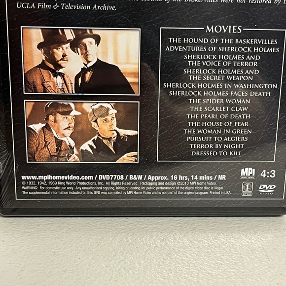 The Complete Sherlock Holmes Collection DVD 14 Films 5 Discs Sealed Slipcover - Picture 5 of 11